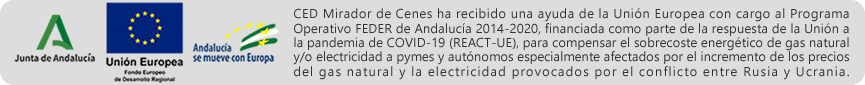 CED Mirador de Cenes ha recibido una ayuda de la Unión Europea con cargo al Programa Operativo FEDER de Andalucía 2014-2020